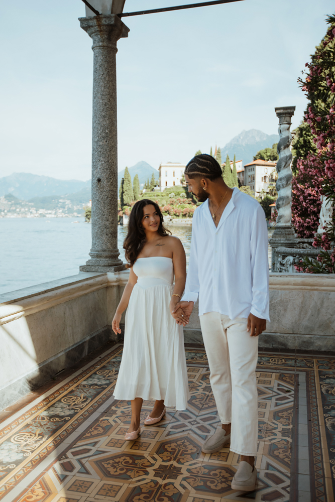 Romantic proposal shoot on Lake Como with videographer