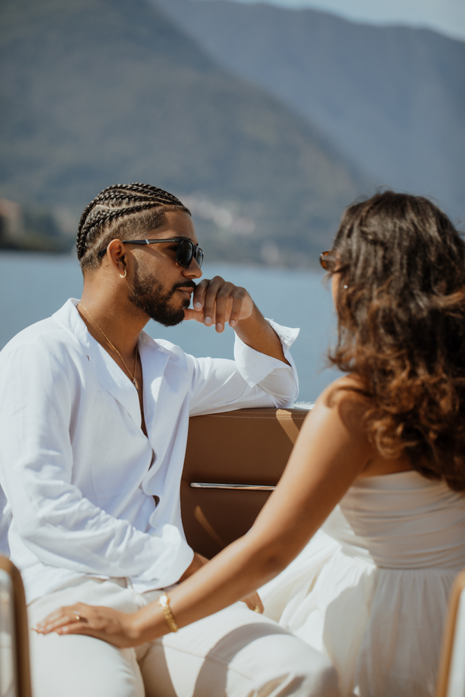 Romantic proposal shoot on Lake Como with videographer