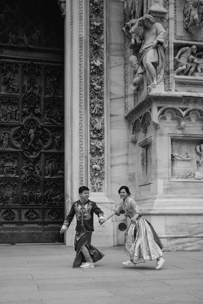 Romantic video shoot during Milan honeymoon