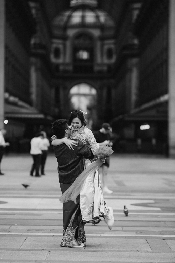 Romantic video shoot during Milan honeymoon